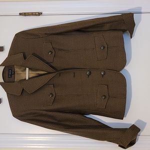 Juliana Collezione wool blend tailored  jacket. Loden brown/camel. Sz 6.